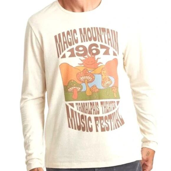 Marine Layer Graphic Tee Magic Mountain Graphic Long Sleeve T-Shirt NWT L / XL - Picture 1 of 7